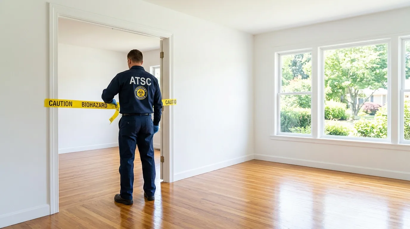 Certified biohazard cleanup crew performing Trauma Scene Cleanup in Douglass Hills